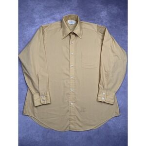 Vintage Johnny Carson Shirt Mens 16 32 Tan Button Up Long Sleeve Pocket 70s‎ 80s